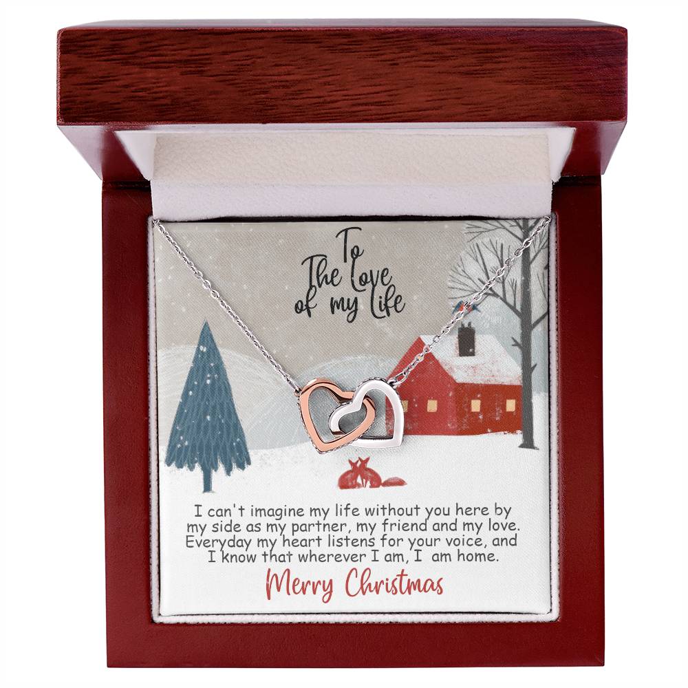 Merry Christmas To The Love Of My Life Intertwined Hearts Interlocking Hearts Necklace