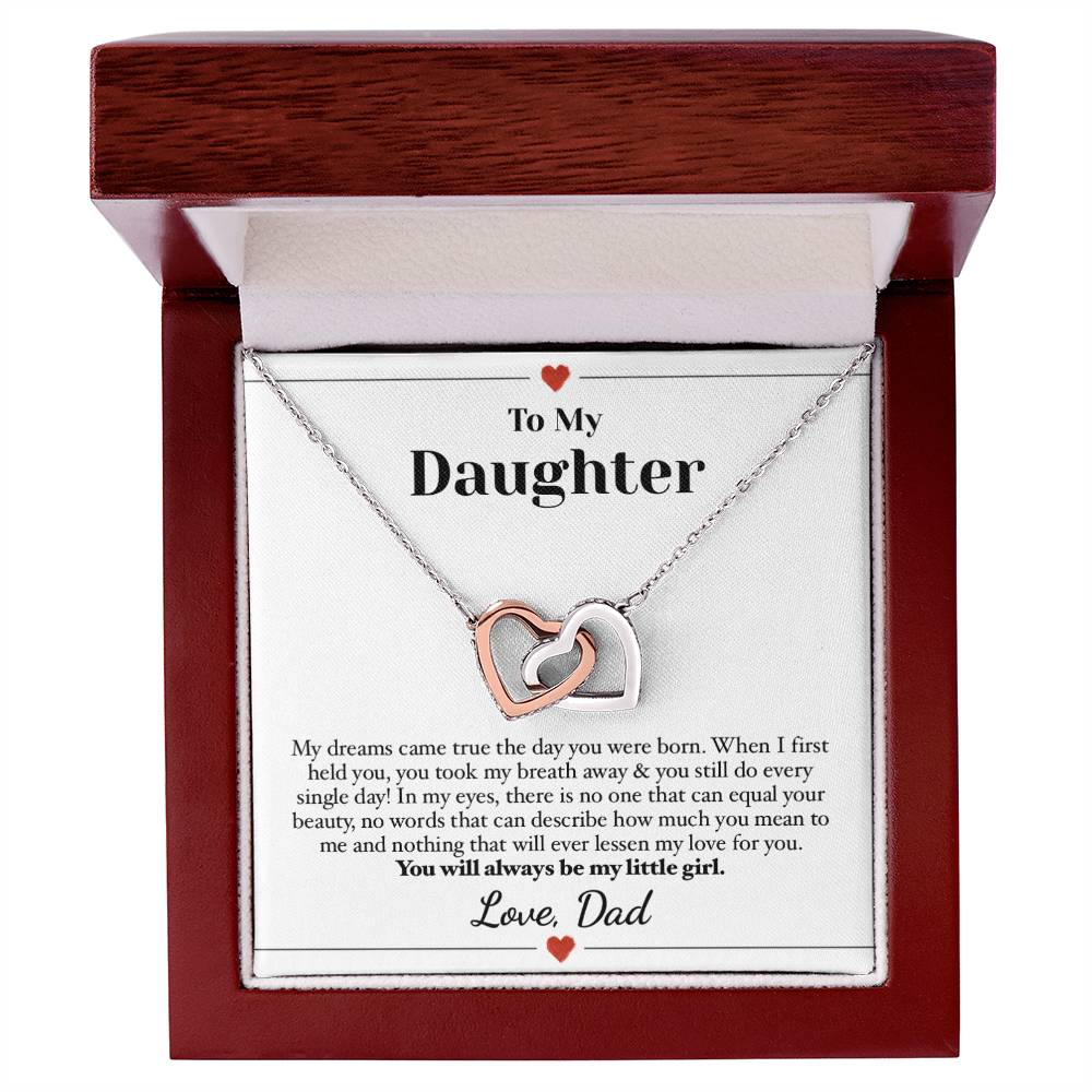 Dream Come True Daughter Love Necklace Interlocking Hearts Necklace