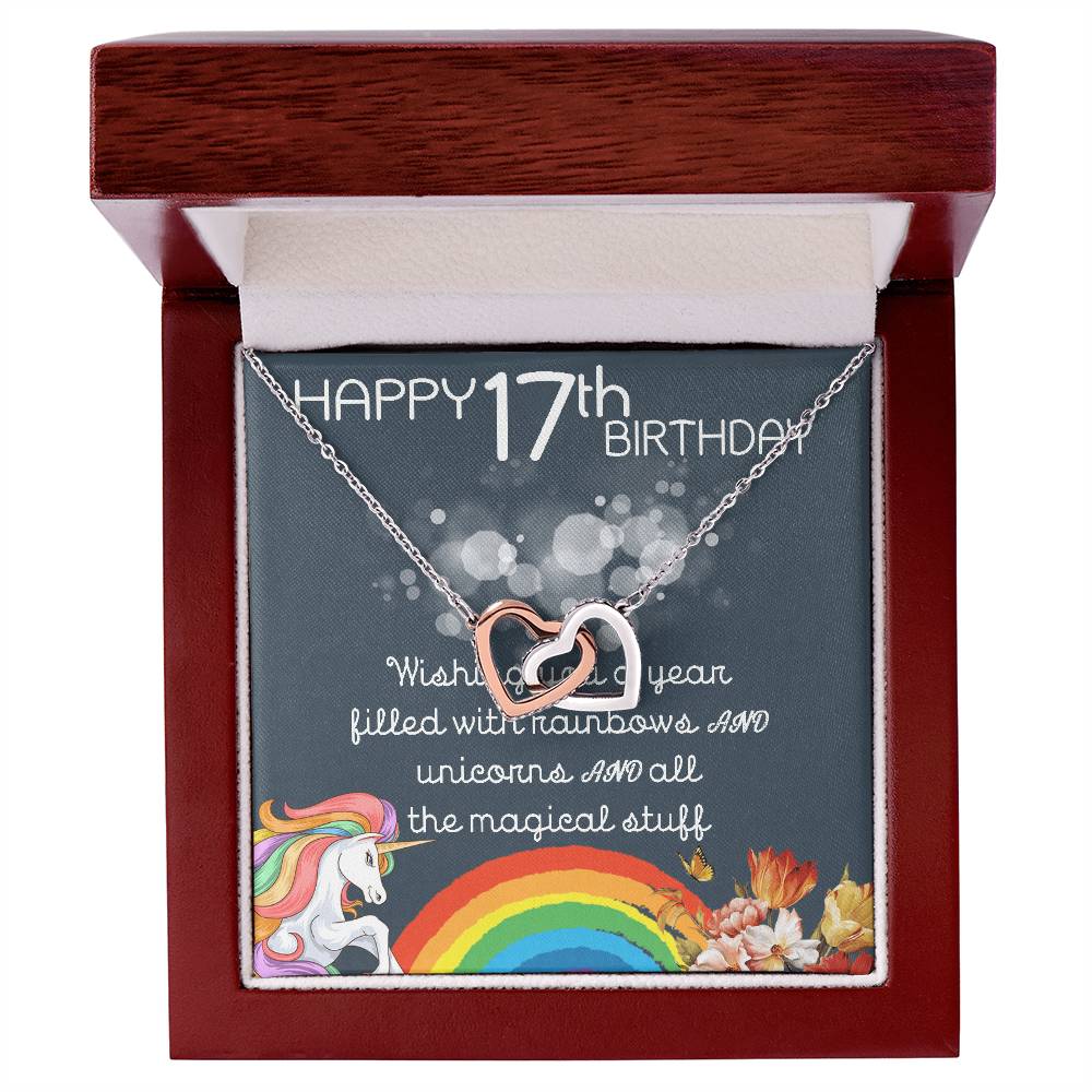 17Th Birthday Necklace Gifts For Girls Cute Unicorn 17 Years Old Girl Jewelry Gift For Daughter Niece Interlocking Necklace Xu246Il10 Interlocking Hearts Necklace