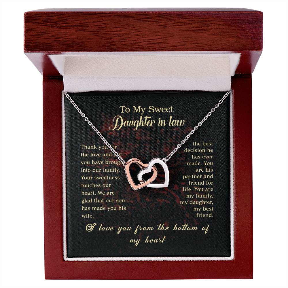 Heart Interlocked Daughter In Law Gift Interlocking Hearts Necklace