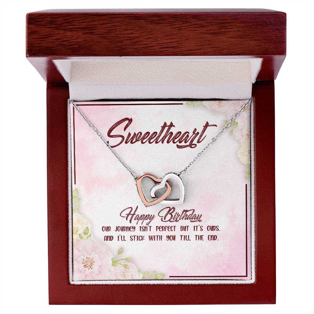 Happy Birthday Sweetheart- Interlocking Hearts Necklace