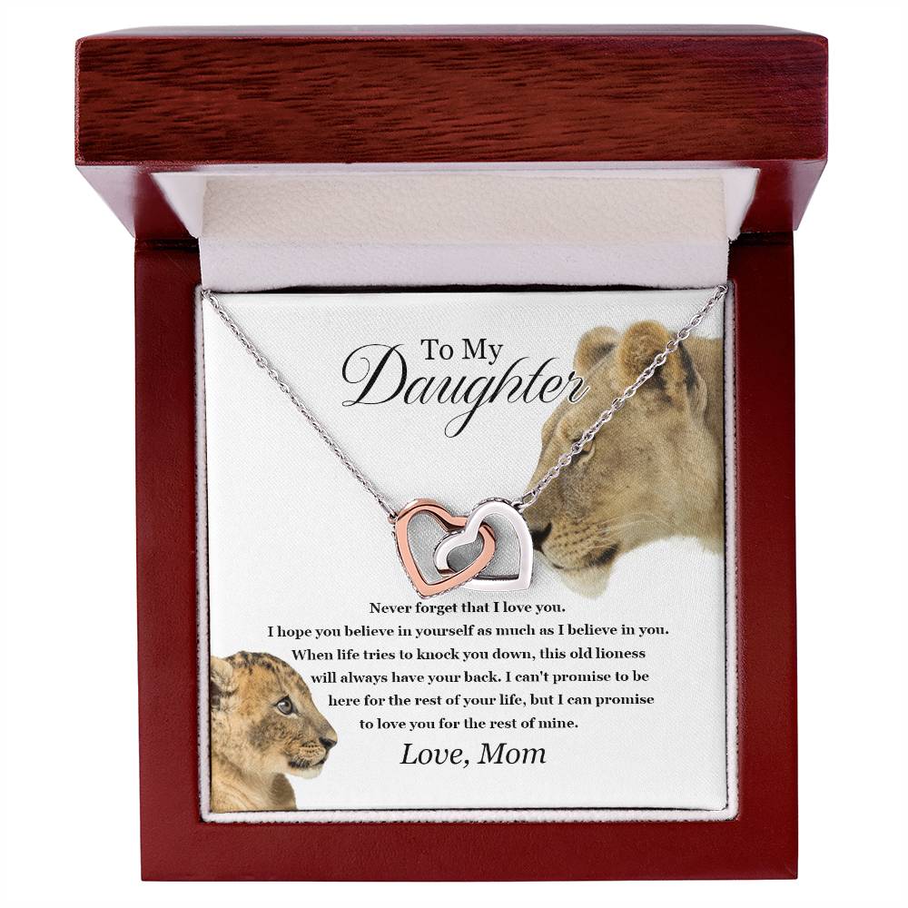 To My Daughter - Interlocking Love Necklace - Tmdt06 Interlocking Hearts Necklace