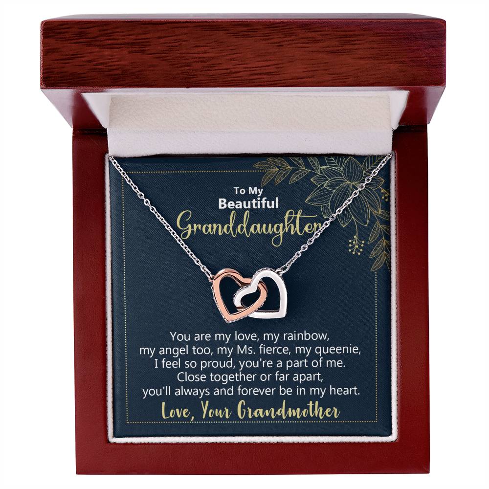 To My Beautiful Granddaughter - You'Ll Always And Forever Be In My Heart - Necklace Interlocking Hearts Necklace