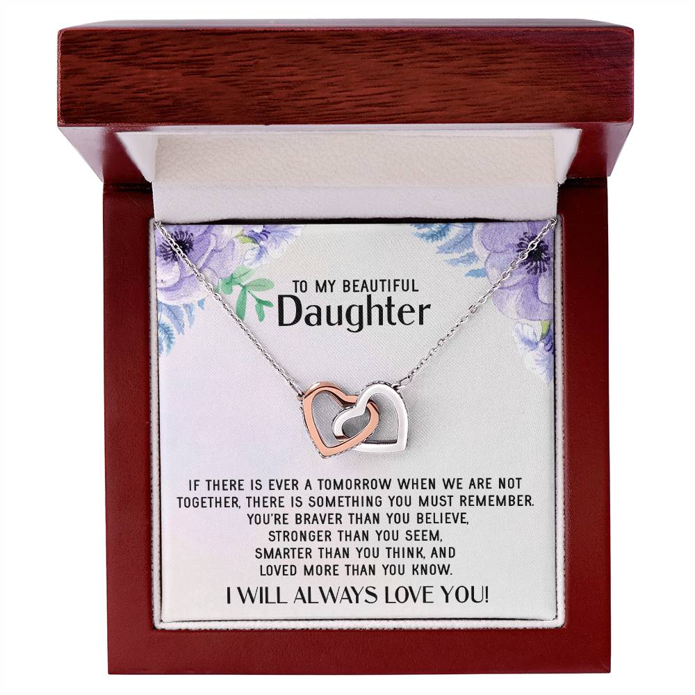 To My Daughter Necklace Gift From Mom Sentimental Jewelry Gift From Father Mother'S Day Gift For Daughter From Mother Interlocking Hearts Necklace