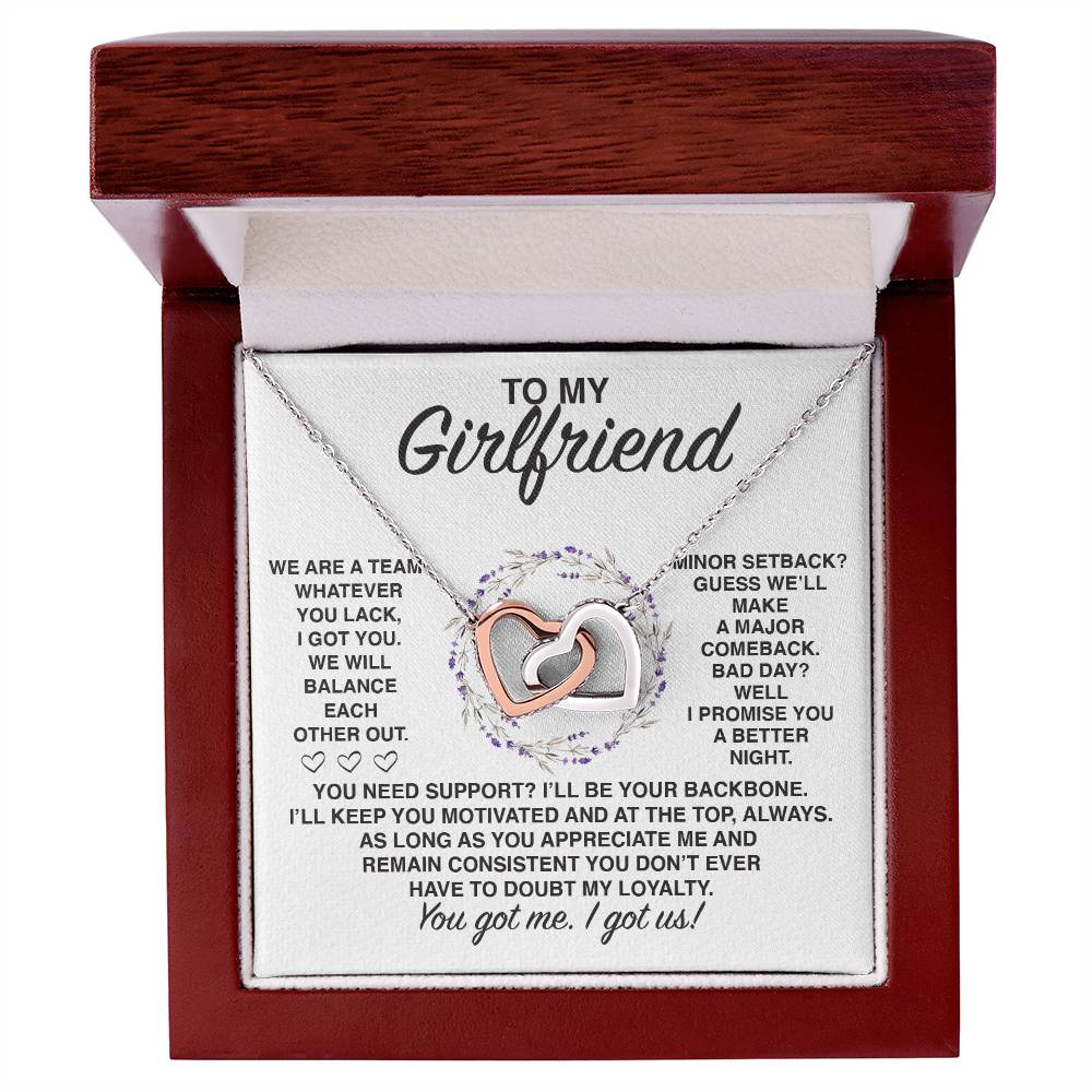 Gf005 Interlocking Hearts Necklace Gift For Girlfriend