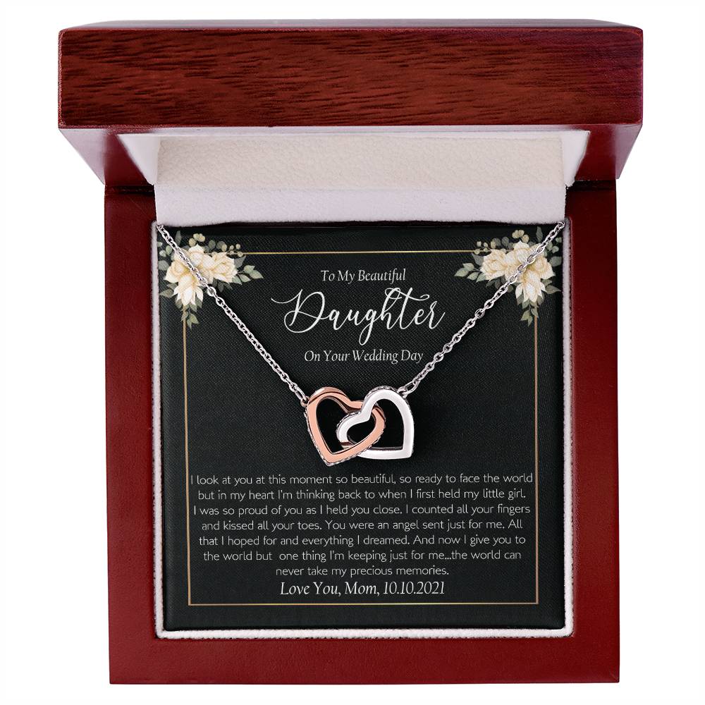 Daugther Wedding Interlocking Hearts Necklace
