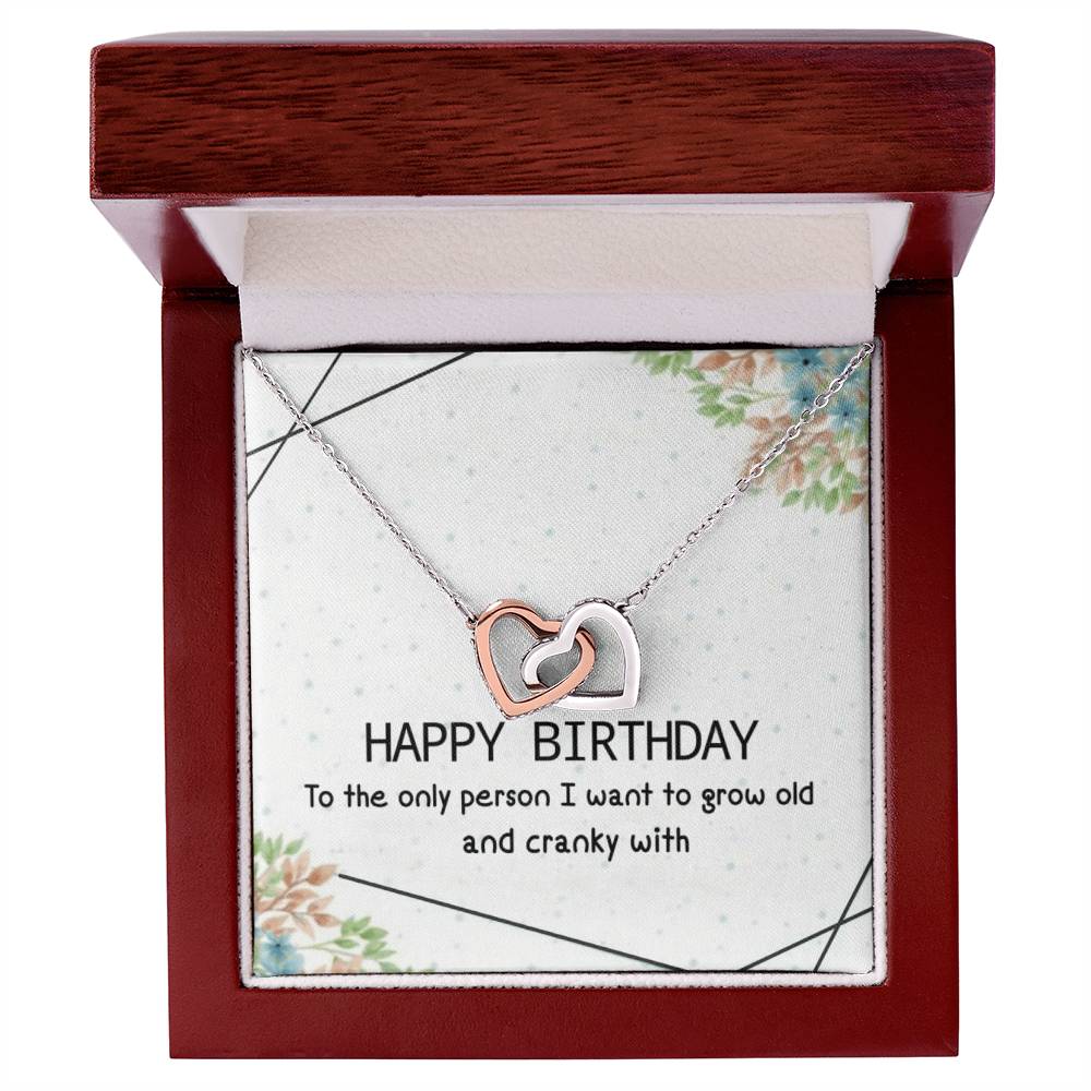 Happy Birthday Interlocking Hearts Necklace