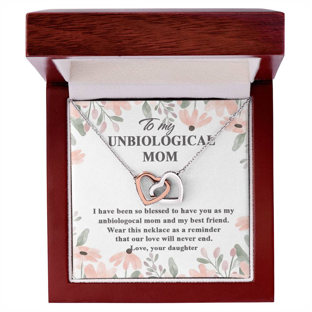 Gift For Unbiological Mom - Interlocking Heart Necklace Interlocking Hearts Necklace