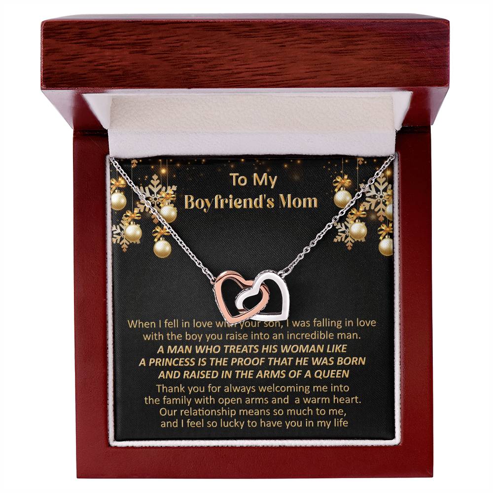 Gift For Boyfriend'S Mom Christmas - Welcome Me - Interlocking Interlocking Hearts Necklace