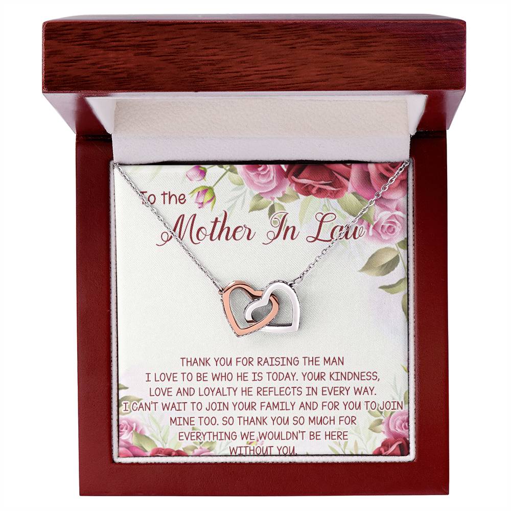 Mother In Law Necklace Gift Mother Of The Groom Jewelry Box Gift Mother In Law Wedding Gift Mother In Law Interlocking Hearts Necklace