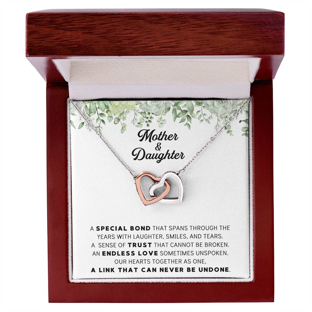 Linked Hearts Necklace For Mother Daughter Gift Minimalist Jewelry Gift For Daughter Mothers Day Sentimental Jewelry Gift For Mom Interlocking Hearts Necklace