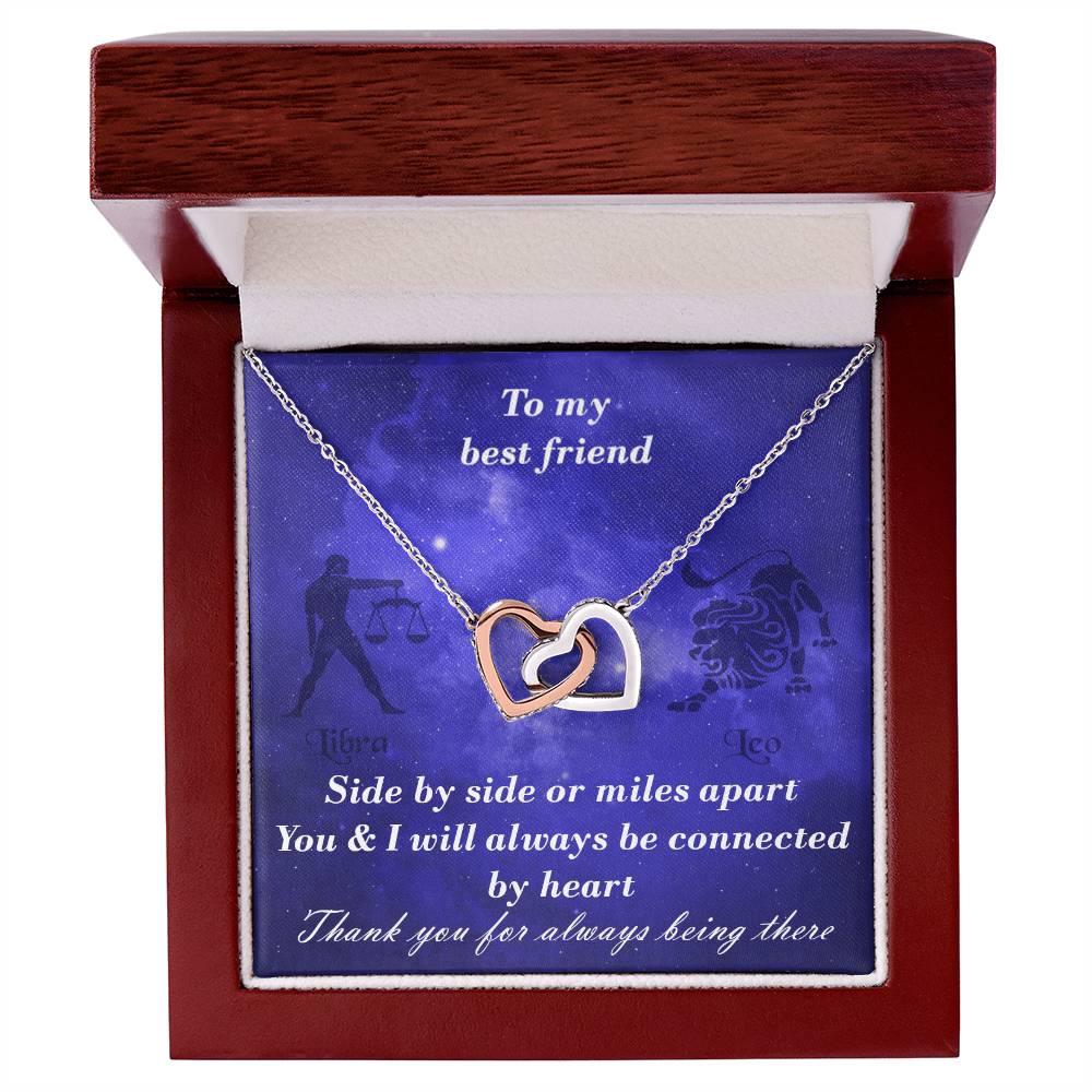 Libra To Leo Best Friend Interlocked Hearts Necklace Interlocking Hearts Necklace