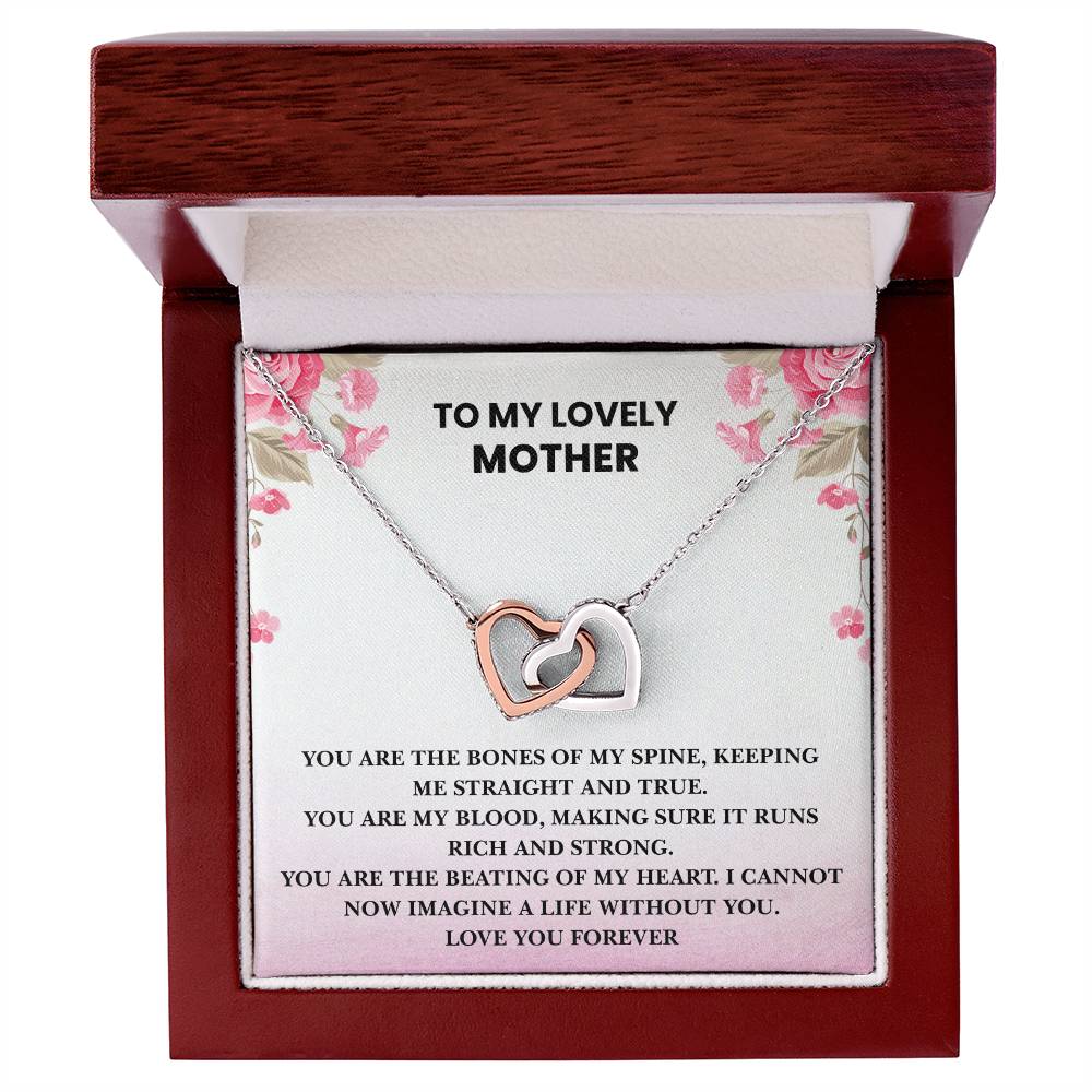 To My Lovely Mother - I Cannot Imagine Life Without You - Necklace Interlocking Hearts Necklace