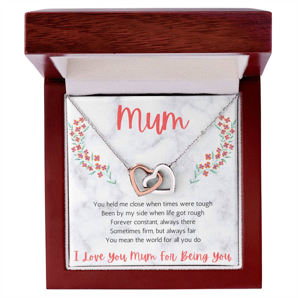 I Love You Mum - Interlocking Hearts Necklace