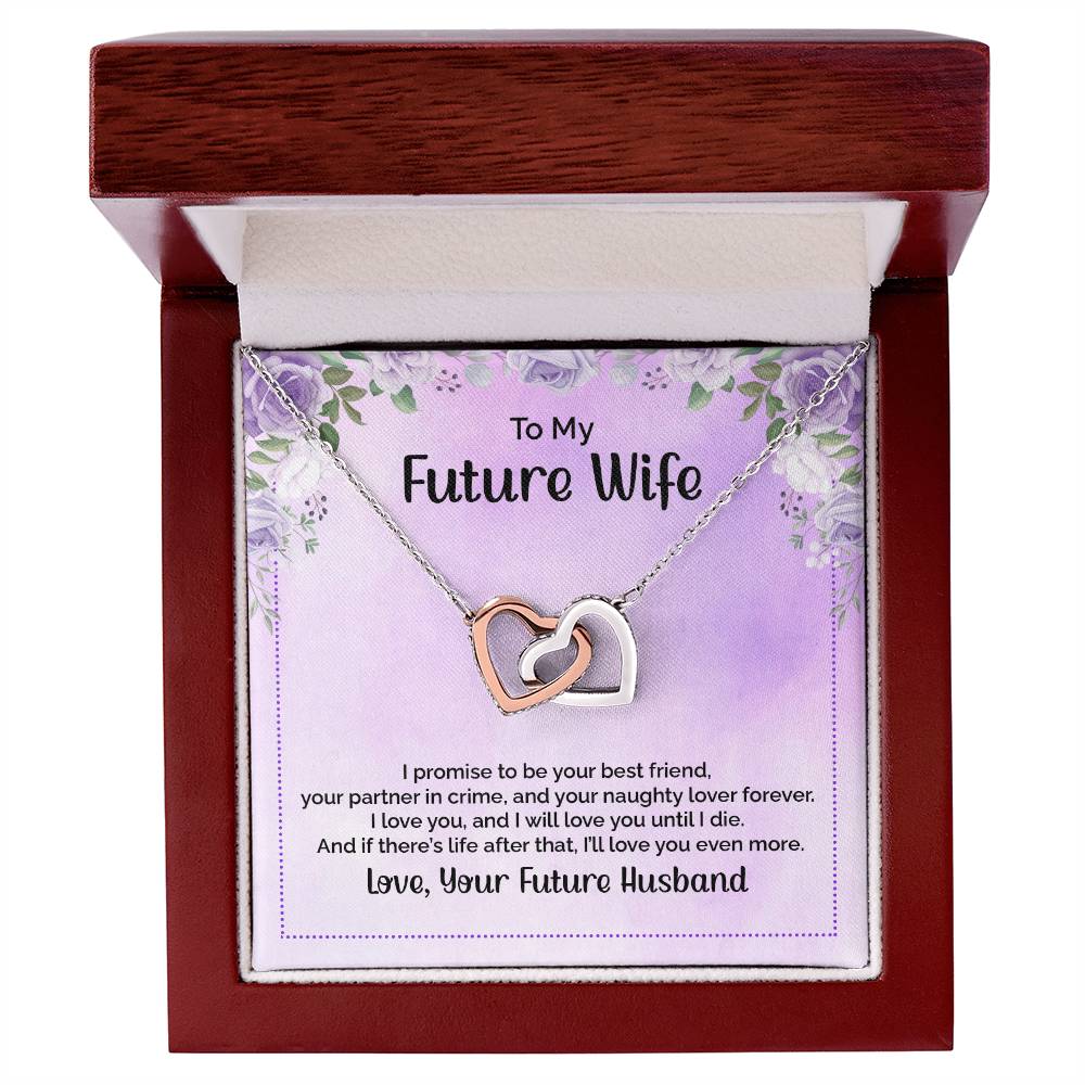 Interlocking Hearts Necklace To My Future Wife I Promise To Be Your Best Friend