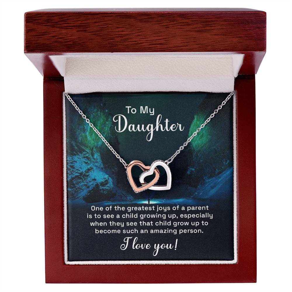 Gift For Bonus Daughter Personalized Gift Necklace For Bonus Daughter Heart Necklace For Stepdaughter Adopted Daughter Foster Daughter Interlocking Hearts Necklace