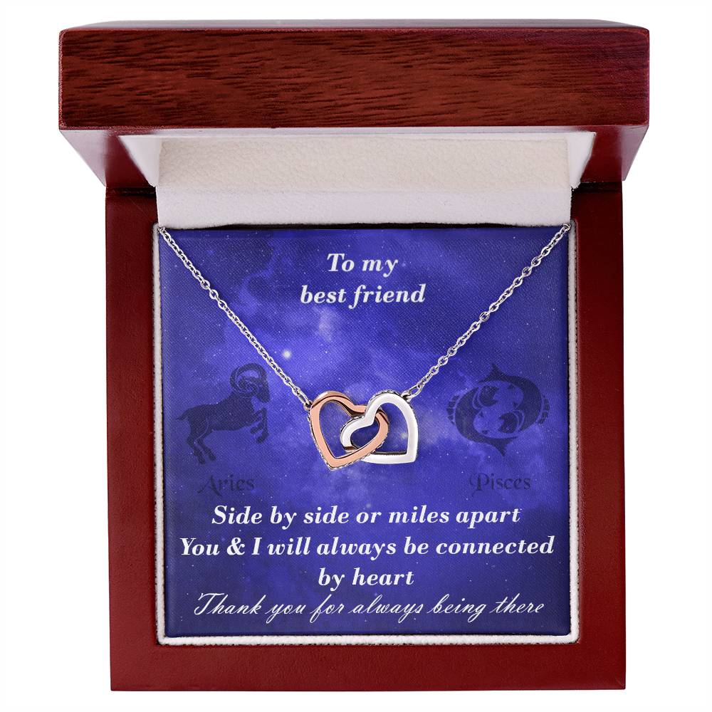 Aries To Pisces Best Friend Interlocked Hearts Necklace Interlocking Hearts Necklace