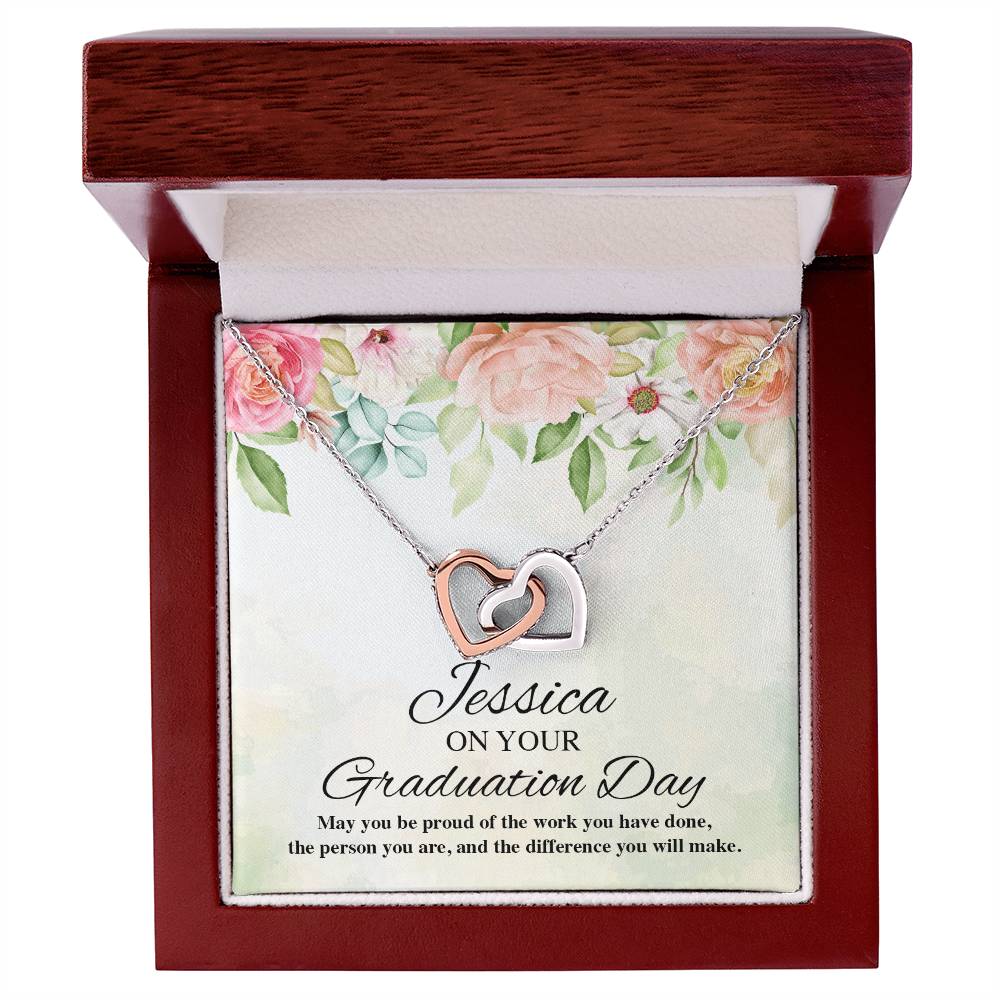 On Your Graduation Necklace Interlocking Hearts Necklace
