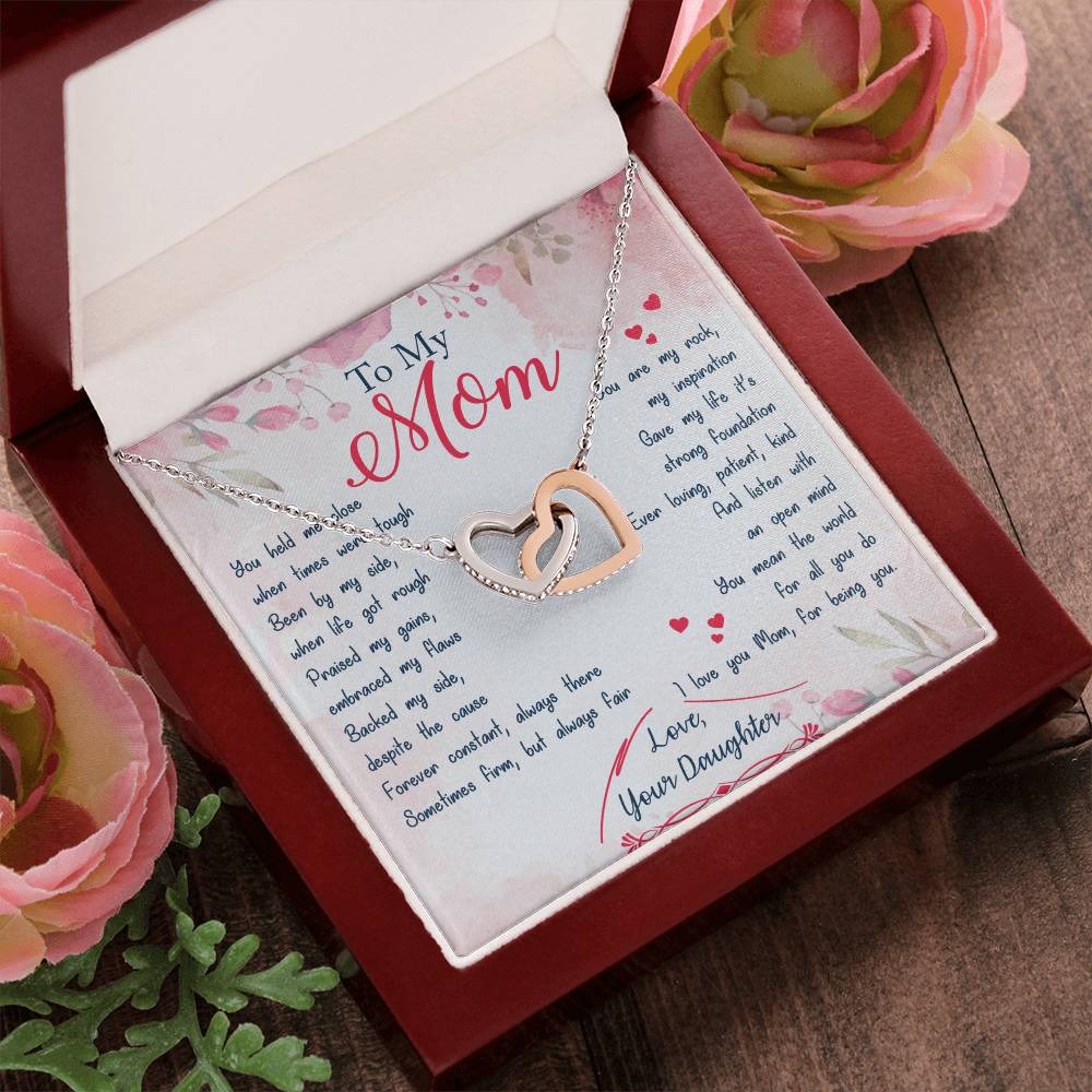 Interlocking Hearts Daughter To Mom You Held Me Close When Times Were Tough Interlocking Hearts Necklace