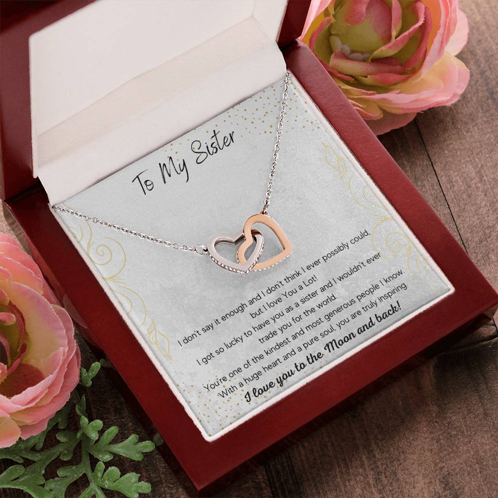 To My Sister Interlocking Hearts Necklace