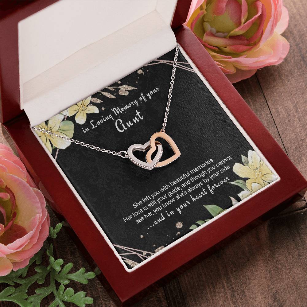 Sympathy Gift Loss Of Aunt Twin Hearts Necklace Interlocking Hearts Necklace