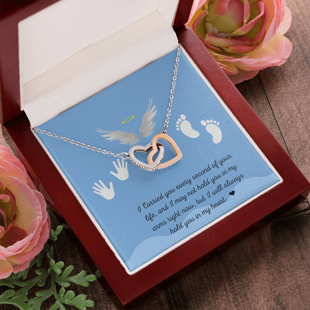 In Memory Of Your Baby Boy Interlocking Hearts Necklace