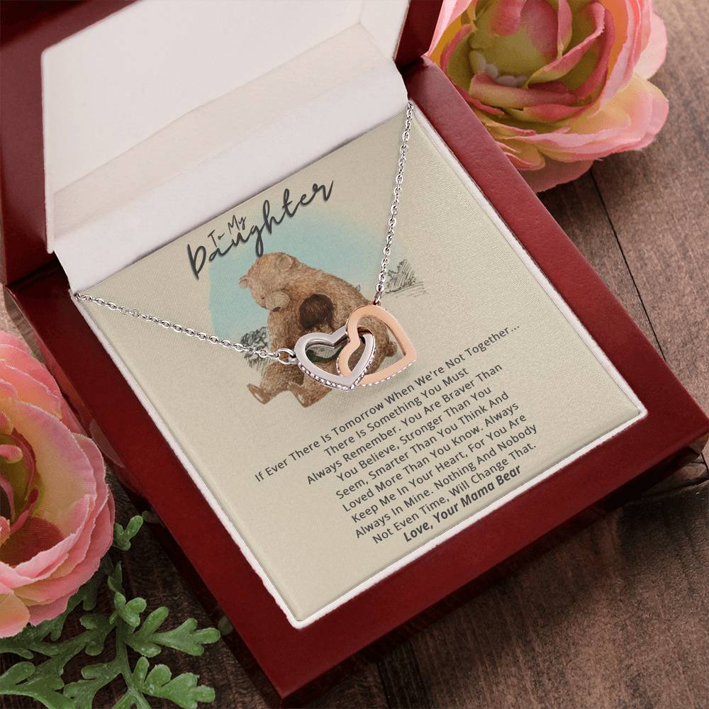 From Mama Bear To Daughter Necklace Gift Set Interlocking Hearts Necklace
