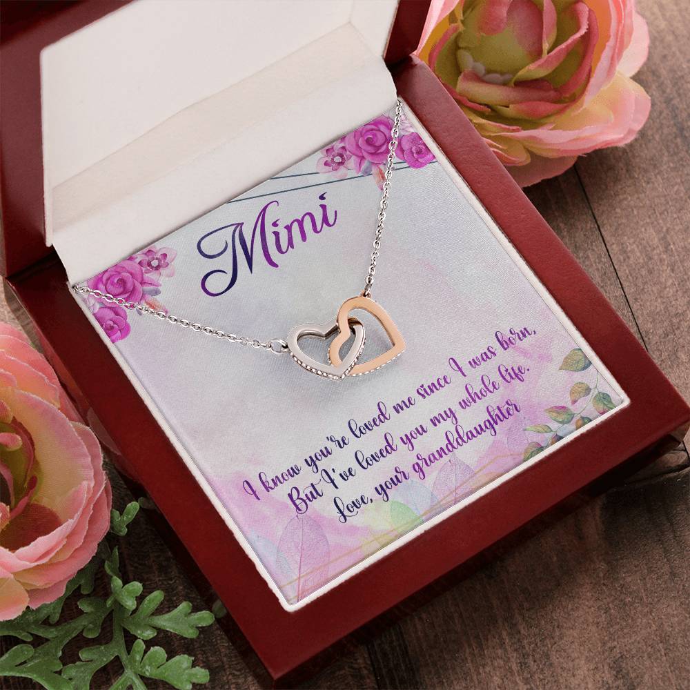 Mimi Interlocking Hearts Necklace Message Card