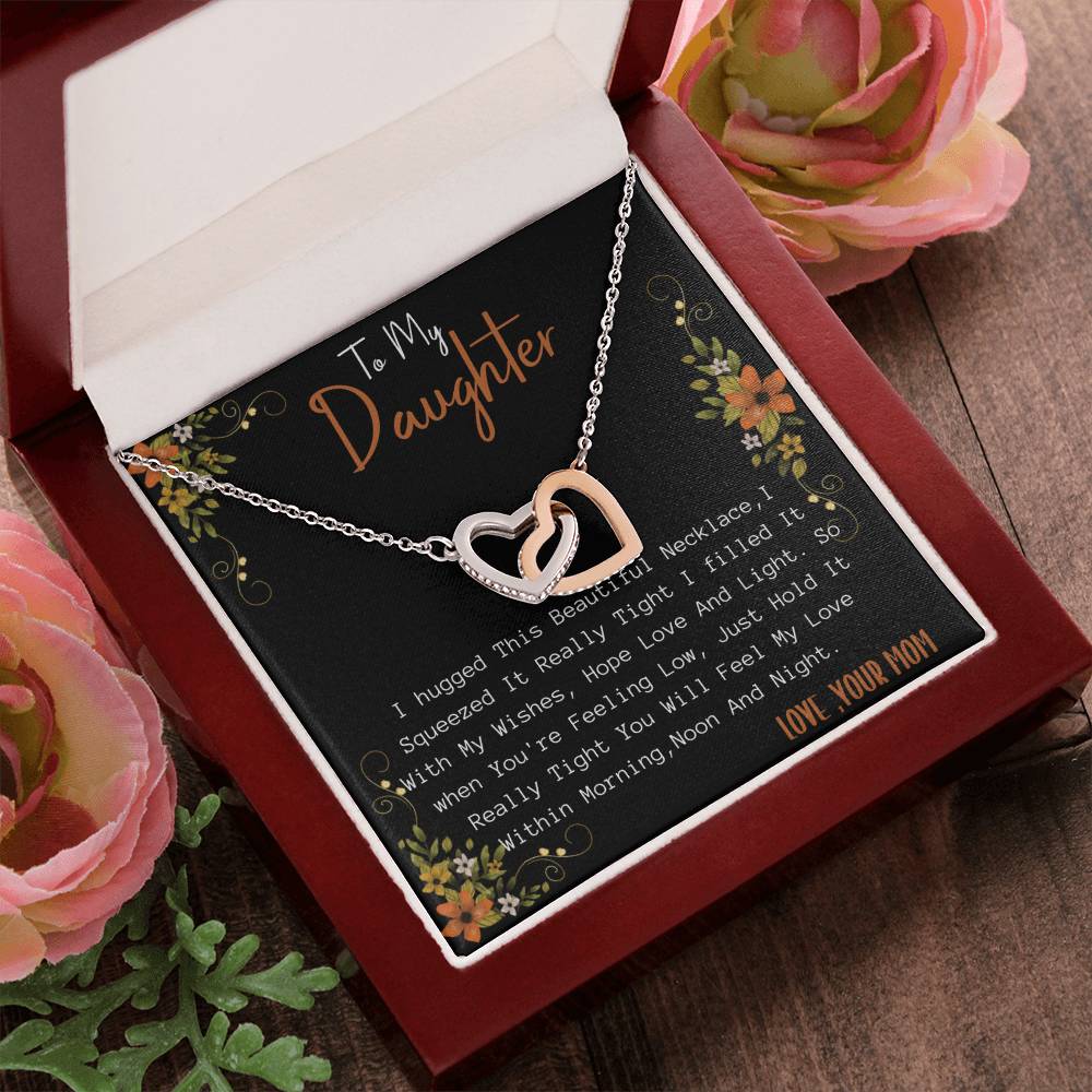 Gift For Daughterdouble Hearts Necklace For Daughter Interlocking Hearts Necklace