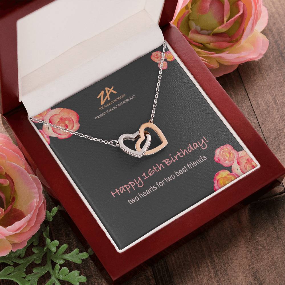 Happy 16Th Birthday! Interlocking Hearts Necklace