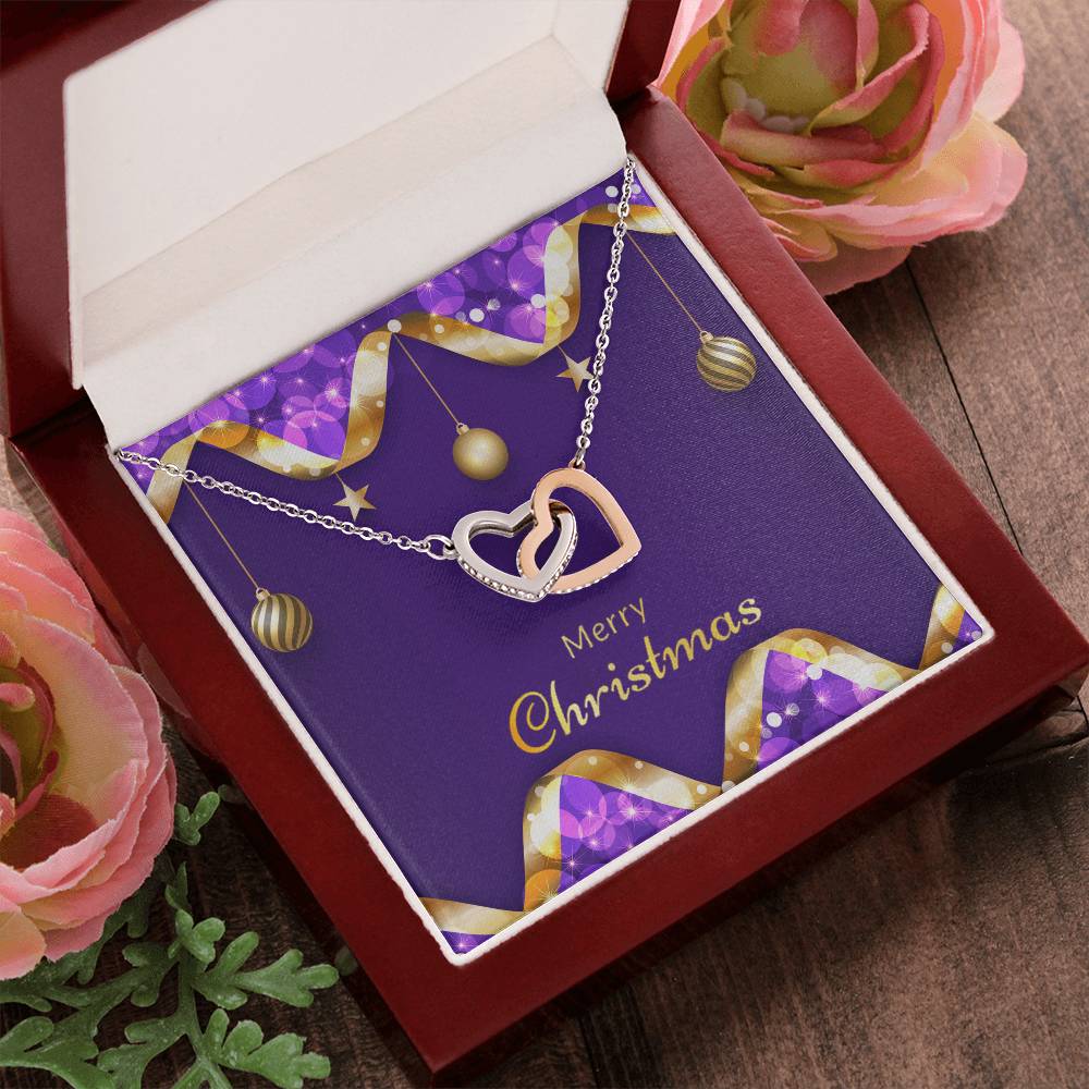 Merry Christmas Sweetheart - Hearts Necklace Interlocking Hearts Necklace