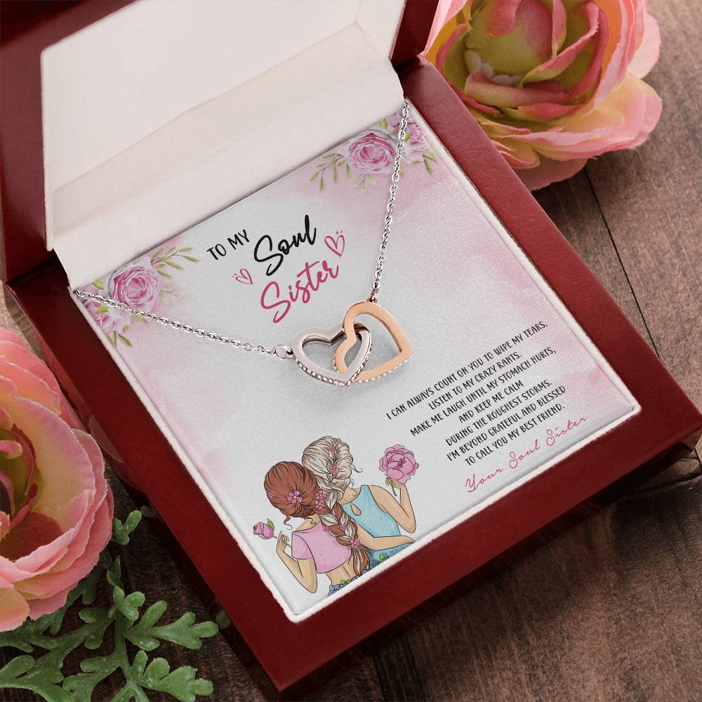 To My Soul Sister Necklace Interlocking Hearts Necklace