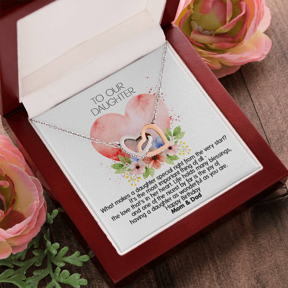 Unique Gift For Your Daughter'S Birthday - Interlocked Heart Necklace Interlocking Hearts Necklace