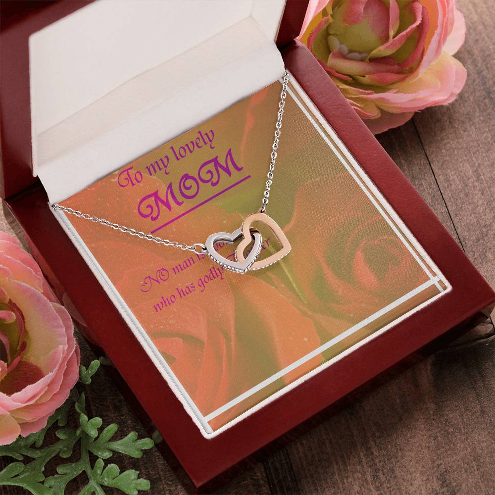 Greeting Card For Lovely Mother Interlocking Hearts Necklace