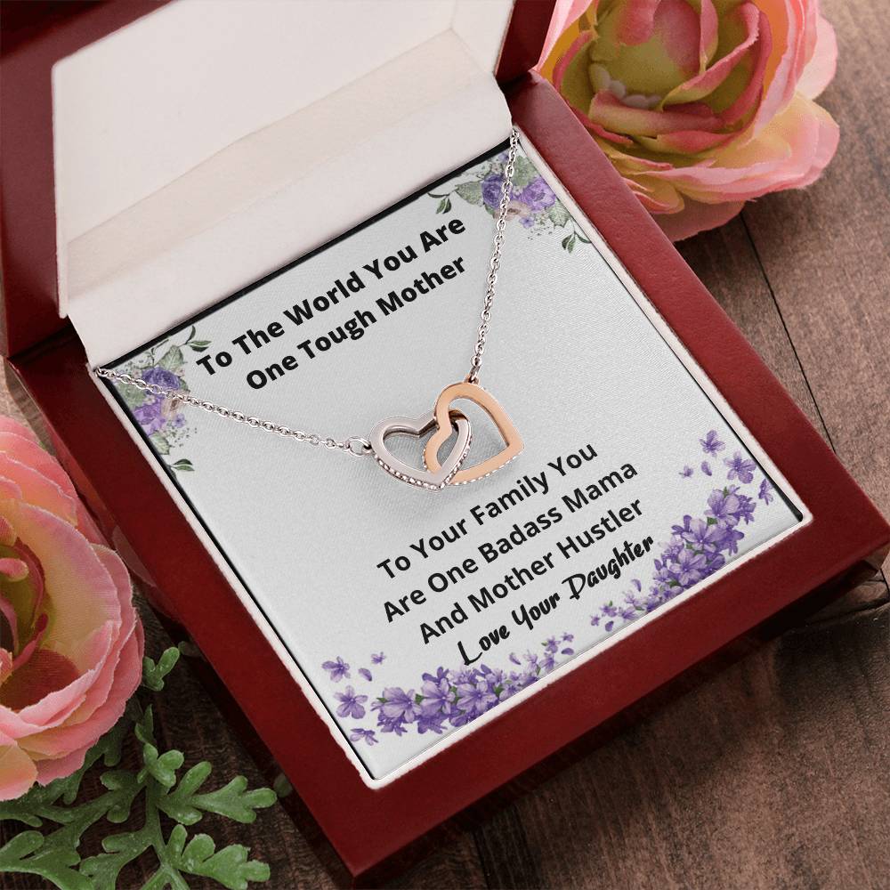Necklace From Daughter Mother Hustler Gift For Mom Jewelry For Mothers Day Birthday Gift Idea Present For Mom Interlocking Hearts Necklace