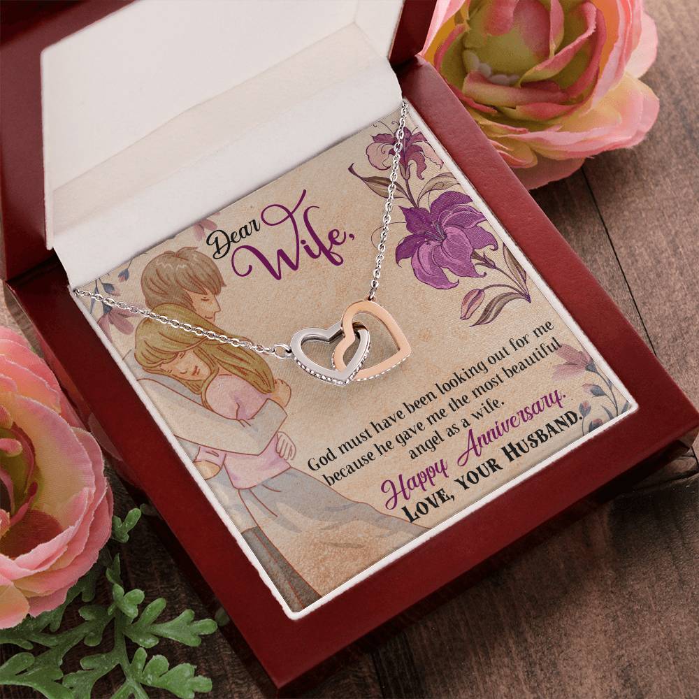 Happy Anniversary Interlocking Hearts Necklace