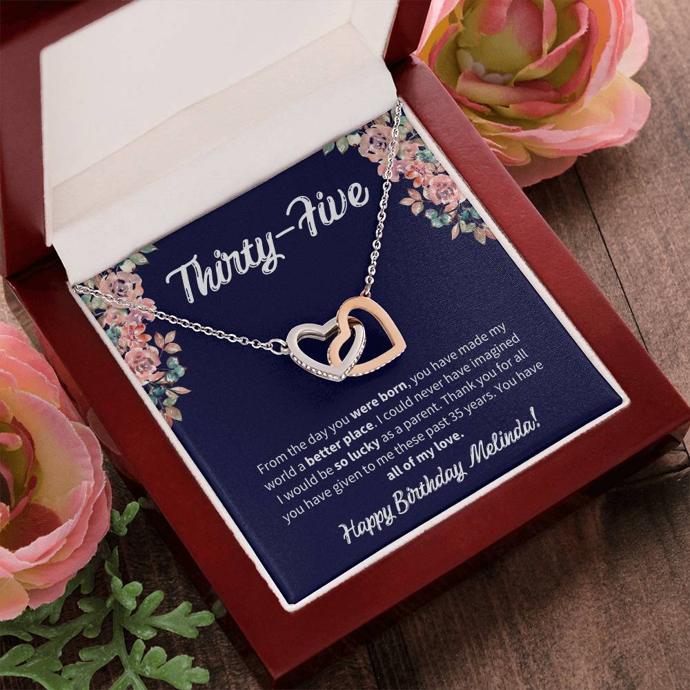Thirty-Five Birthday All Of My Love Interlocked Hearts Necklace Interlocking Hearts Necklace