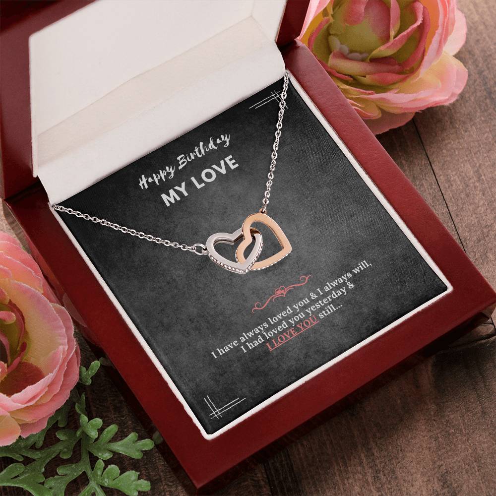 Birthday Necklace Interlocking Hearts Necklace