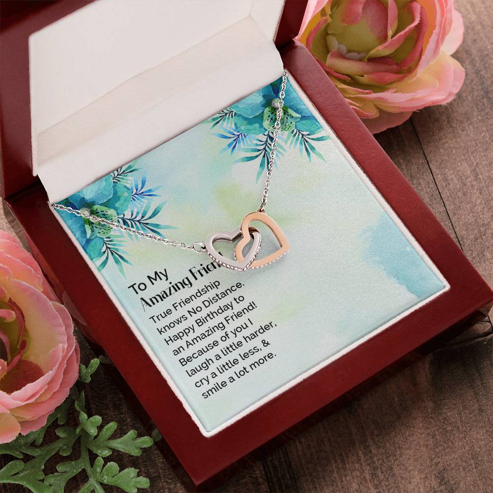 To My Amazing Friend - Interlocking Hearts Necklace