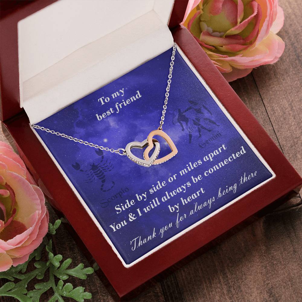 Scorpio To Gemini Best Friend Interlocked Hearts Necklace Interlocking Hearts Necklace