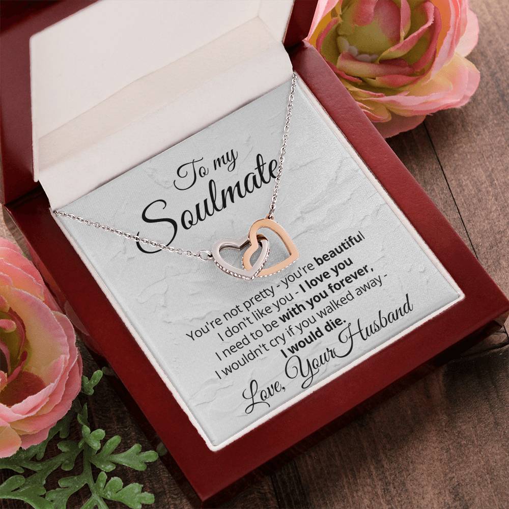 Linked Hearts Necklace Gift For Soulmate Interlocking Hearts Necklace