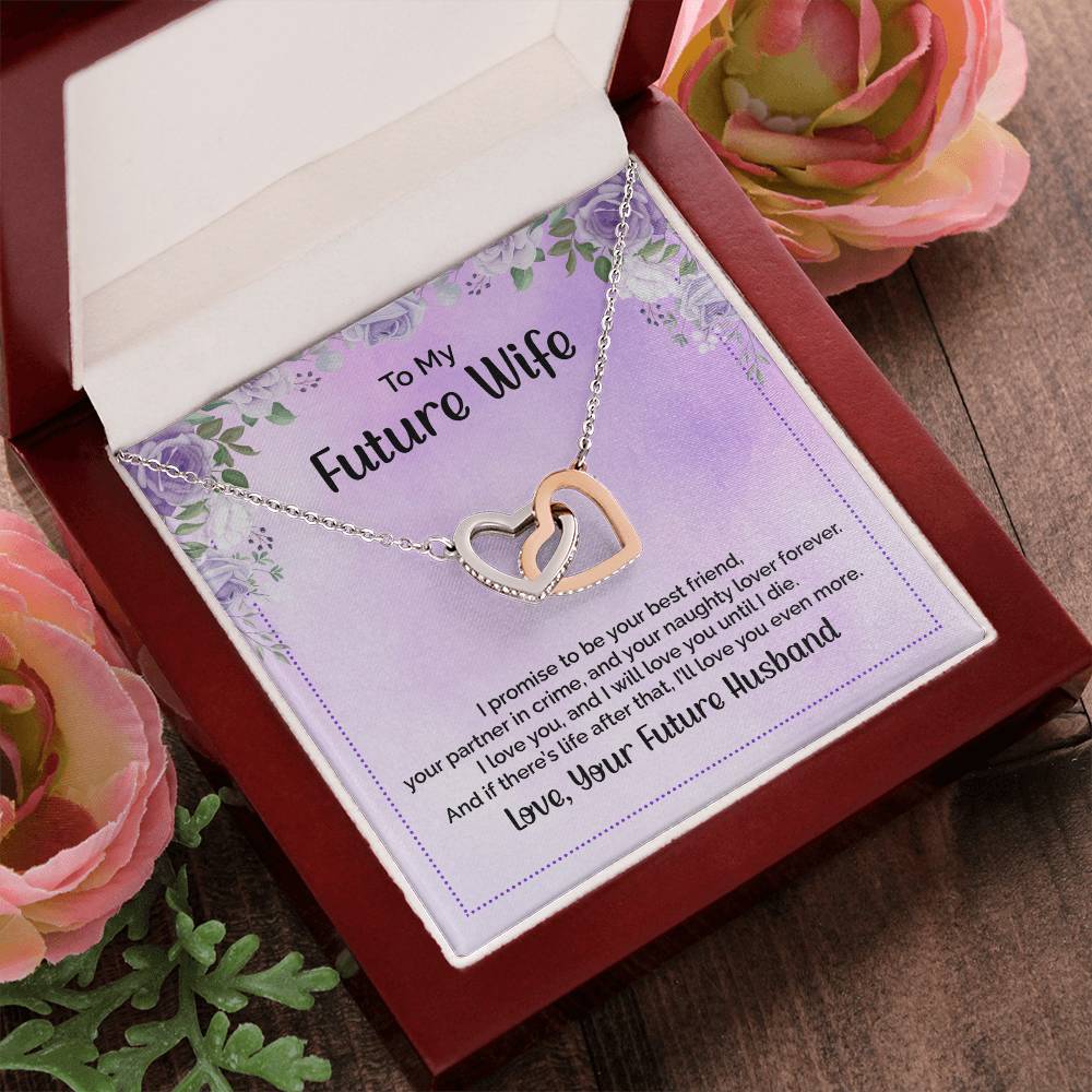 To My Future Wife - I Promise To Be Your Best Friend - Interlocking Hearts Necklace