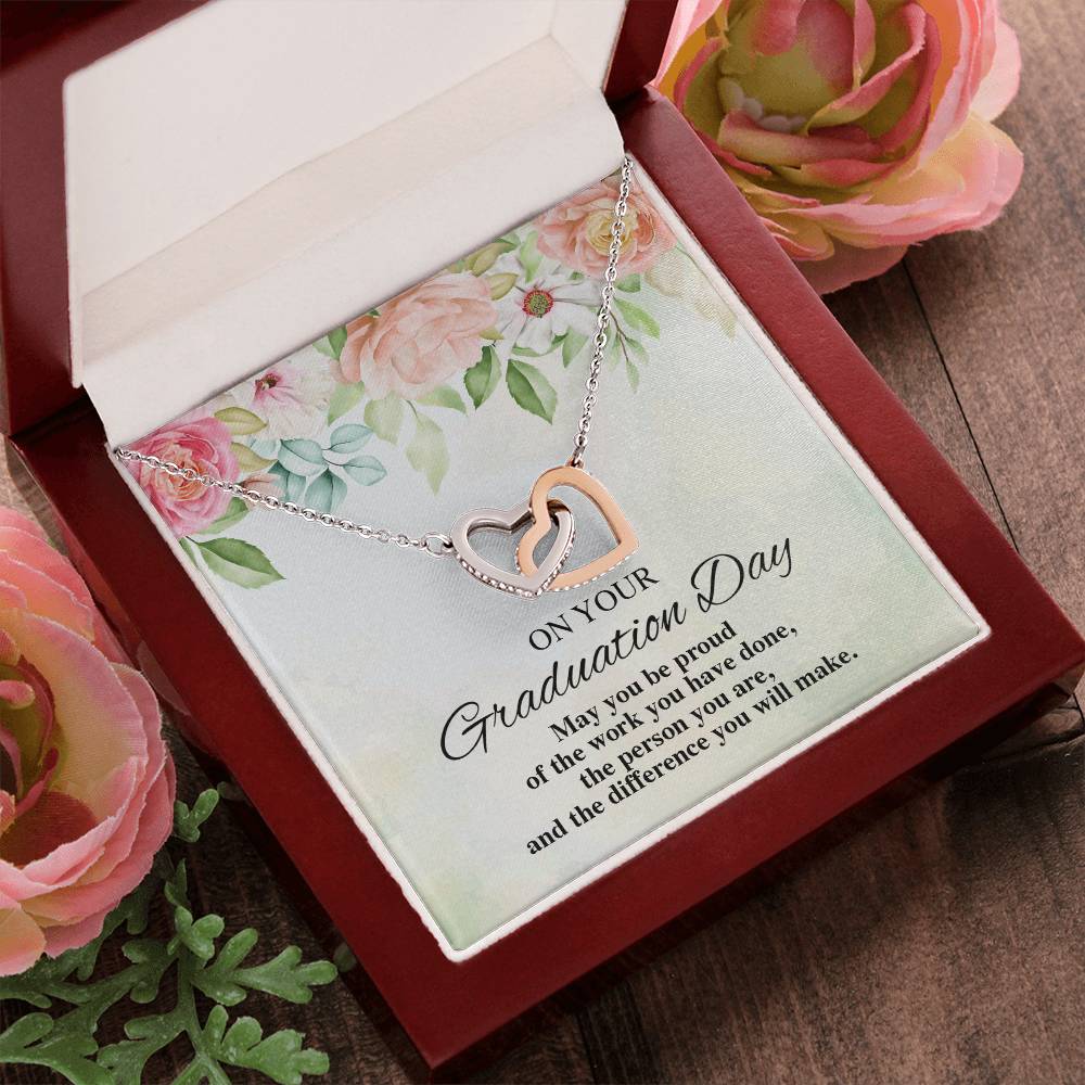 On Your Graduation Necklace Interlocking Hearts Necklace