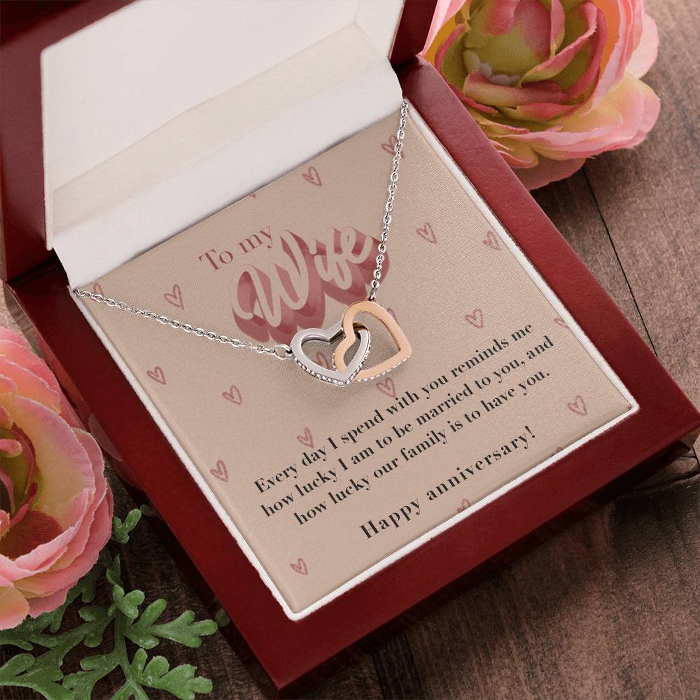 Anniversary Gift For Wife Interlocking Hearts Necklace