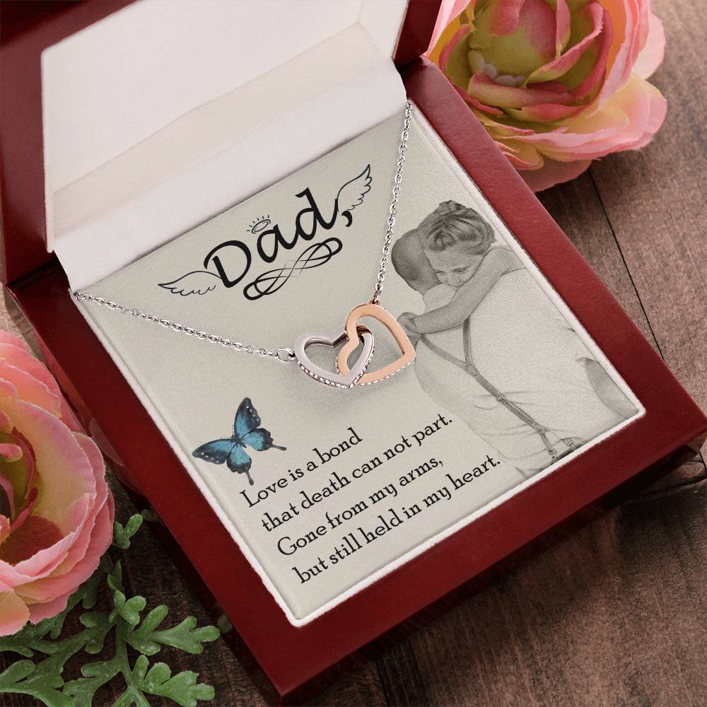 Dad - Love Is Board Thay Death Can Not Part - Necklace Interlocking Hearts Necklace