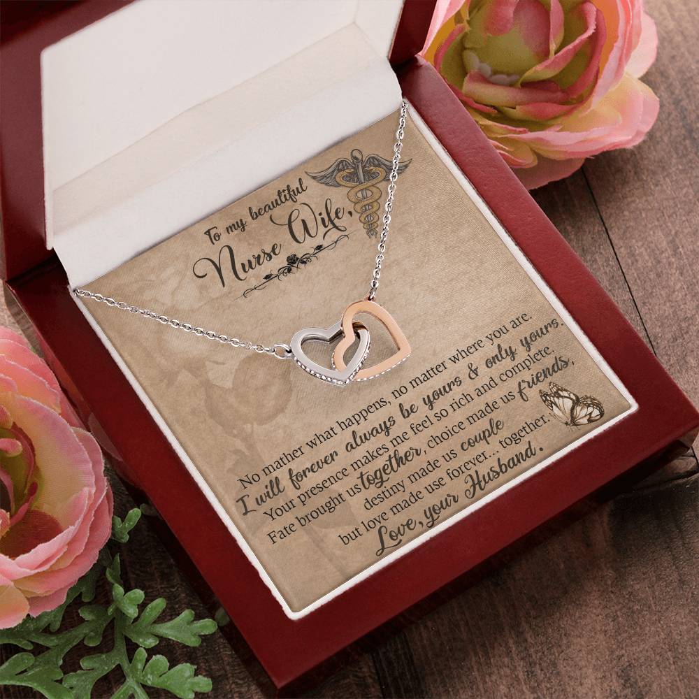 Nurse Wife Interlocking Hearts Necklace
