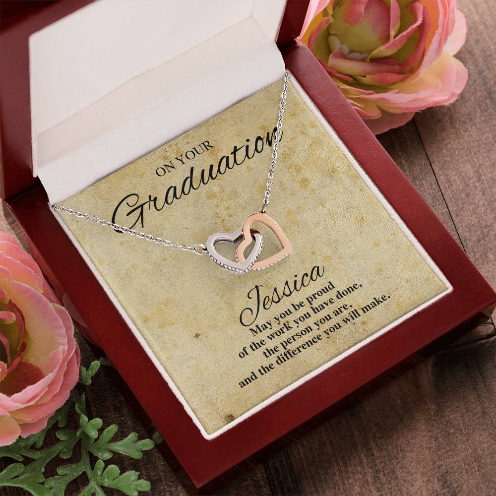 On Your Graduation Necklace Interlocking Hearts Necklace