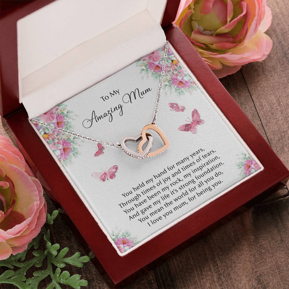 Amazing Mum Hearts Necklace Interlocking Hearts Necklace