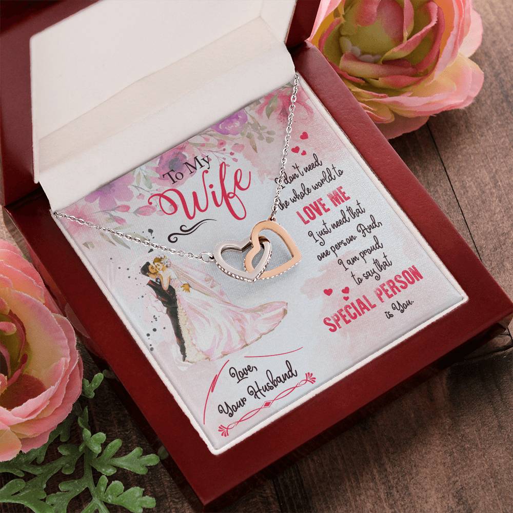 Gift For Wife - I Don'T Need The Whole World Necklace Interlocking Hearts Necklace