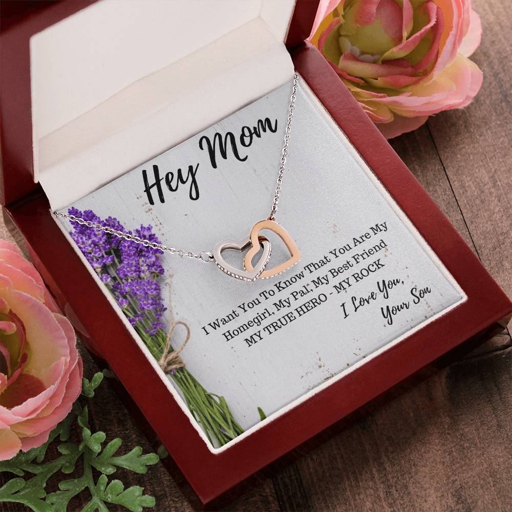 Gift For Mom - Gift For Mothers Day Interlocking Hearts Necklace